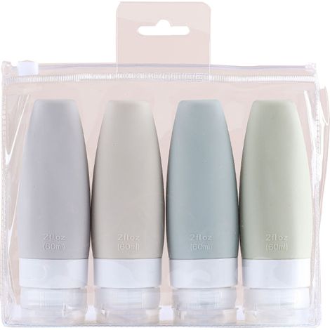 Bouteille De Voyage En Silicone - 100 ml - Embout Étanche Et Ouverture Large - Pour Produits Cosmétiques - Lot De 3 (1/5)