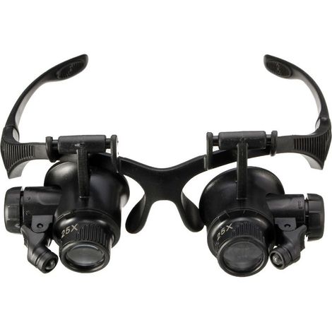 10X 15X 20X 25X Lunettes Lunettes LED Lampe Loupe Loupe pour Réparation De Bijoux Montre Maintenir Sasicare