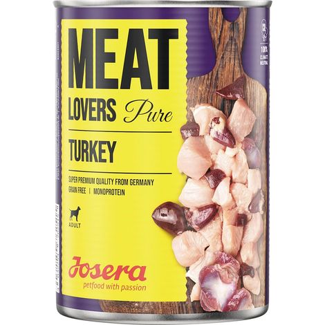 Josera Meat Lovers Hundenassfutter Adult getreidefrei 400 g Pute Nassfutter Hunde