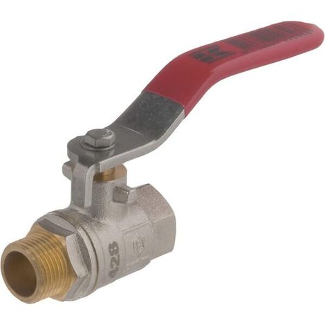 Kugelhahn BSP IG/AG 3/8" + Edelstahlgriff UNIVERSAL KS38MKR (1/3)