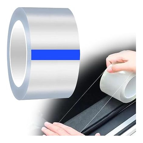 Film de Protection Universel Seuil de Porte Voiture - Transparent - 5CM x 10M - Pour Voiture, Vélo, Moto (1/5)