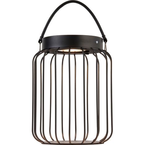 Endon Tropic Lampada da tavolo solare a LED integrata nero opaco, vetro trasparente, IP44 (1/5)