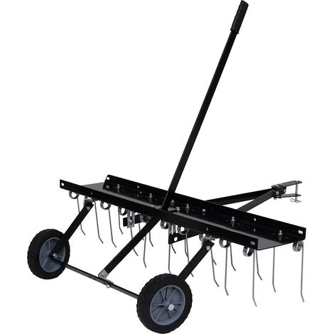 Scarificateur pour Tondeuse Autoportée et Tracteur à Gazon Acier 20 Dents Noir 100 cm (1/5)