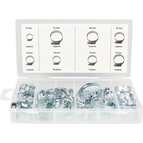 Jeu de 40 Colliers de Serrage de 8 Tailles Différentes - Ideal pour le Bricolage, la Fixation des Tuyaux (1/5)