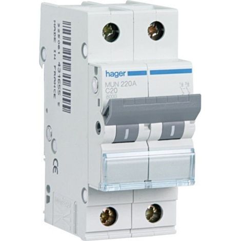 HAGER MUN216A  Interruttore 2P 16A curva-C 6kA