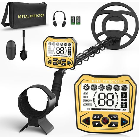 Détecteur de métaux haute précision, longueur réglable (113 à 141 cm), 5 modes, équipé d'un écran LCD, rechargeable, détecteur de métaux de qualité professionnelle (1/5)