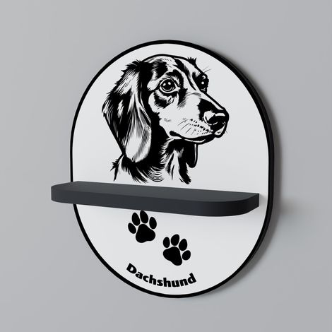 PERRO SALCHICHA Estante Ovalado Negro (1/5)