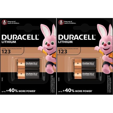 Duracell Ultra Lithium Lot de 4 piles CR123 3 V pour appareil photo numérique – équivalentes à DL123, EL123A, CR123A et CR17345