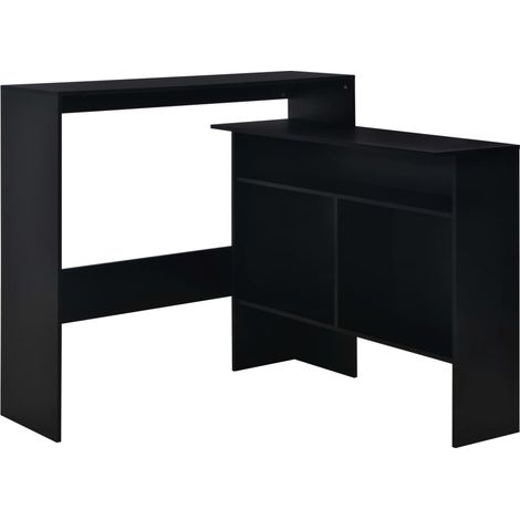vidaXL Bar Table with 2 Table Tops Black 130x40x120 cm