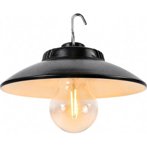 Lanterne LED Rétro Rechargeable, Blanc Chaud, 2 Modes d'Éclairage et Étanche IPX4, 1200 mAh, pour Tente, Randonnée, Pêche et Urgences (1/5)