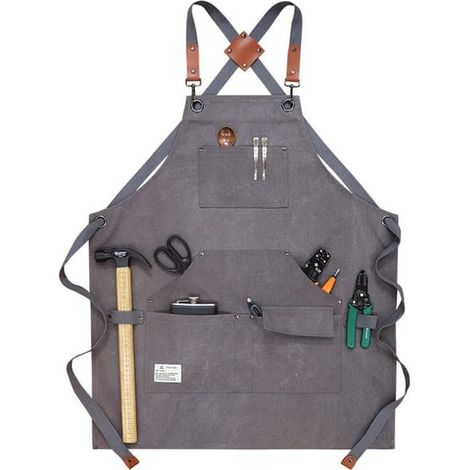 Tablier en toile imperméable avec poches - Idéal pour les fleuristes, les chefs et les baristas (1/4)