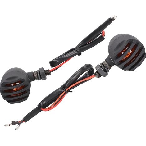 Clignotants Moto Universels 3 Fils avec Grille Protectrice Trou 10mm Rétro Remplacement Paire (1/5)