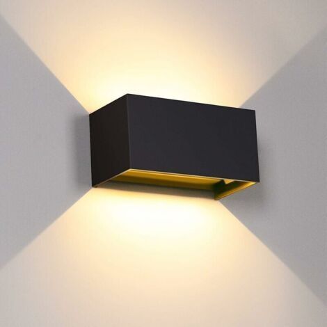 24W LED Wall Lamps, 3000K Warm White with Einstellbarem Abstrahlwinkel, IP65 Wasserdichte Wandlampe, Schwarze LED-Wandleuchten für Wohnzimmer und Schlafzimmer (1/4)