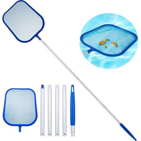 Oberflächenkescher für Schwimmbecken, Teiche und Springbrunnen Bodenkescher zur Laubsammlung Netz mit Griff (1/5)