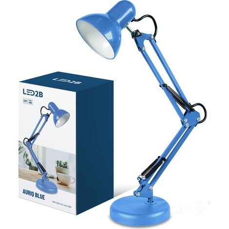 Lampe de bureau réglable pour enfant bleue en métal 1 x E27 60 W AURIQ Kobi (1/5)
