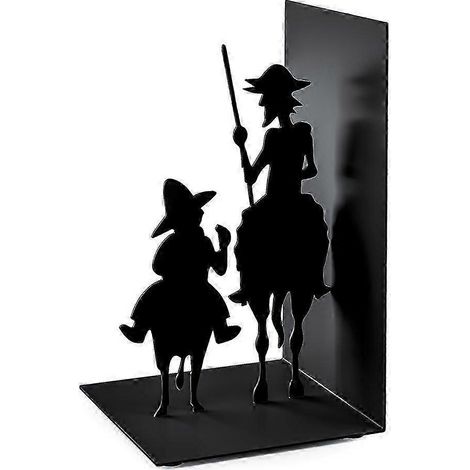 Serre-livres vintage en métal Don Quichotte 18 cm noir décoration pour la maison ou le bureau (1/5)