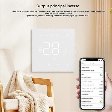 Contrôleur de température intelligent Tuya WiFi 100-240 V 3 A pour chaudière murale, compatible avec les systèmes Home A (1/5)