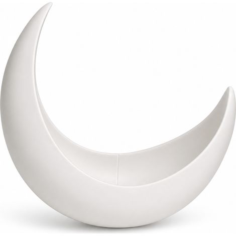 Coprivaso decorativo medio bianco a forma di luna