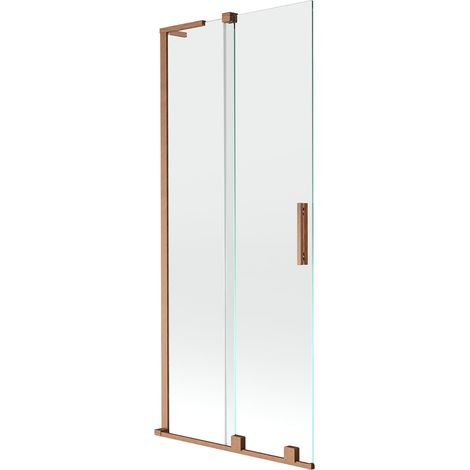 Mexen Velar L mampara de ducha 2-paneles corredera 85 x 150 cm, transparente, cobre cepillado - 896-085-003-01-65 (1/5)