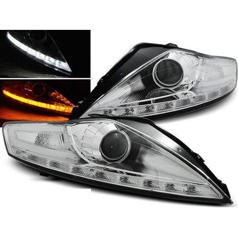 Paire de feux phares Ford Mondeo 07-10 Daylight led chrome cligno led-27361375 (1/2)