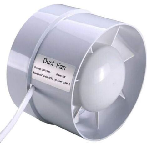 Extracteur d'air silencieux 100 mm 12W 130 m³/h – Ventilateur à flux mixte pour salles de bain et serres – Économe en énergie (1/4)