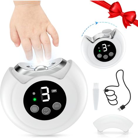 2-en-1 tondeuse à ongles électrique, tondeuse à ongles bébé avec fichier et 3 vitesses, tondeuse à ongles bébé électrique avec lumière LED et boîte de stockage, tondeuses à ongles automatiques (1/5)