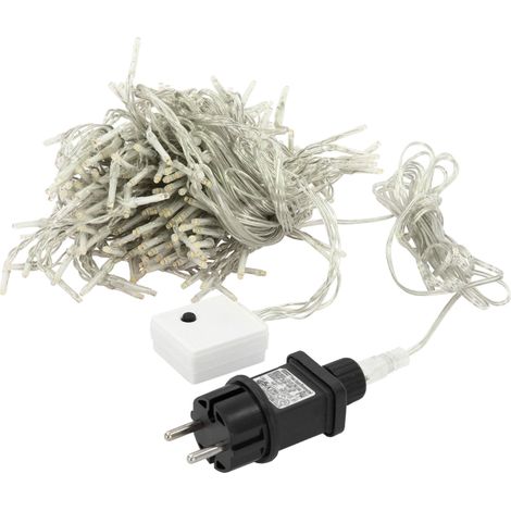 ECD Germany Cadena de Luces 2m de Longitud 240 LED PVC Guirnalda de Luz Blanco Frío 12 Funciones de Iluminación Navideña Interior Exterior IP-44 Ideal para Árbol de Navidad Fiestas Celebración