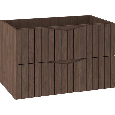 Waschtischunterschrank 80cm Siena mit 2 Schubladen, Holzoptik und Schwarz (1/5)