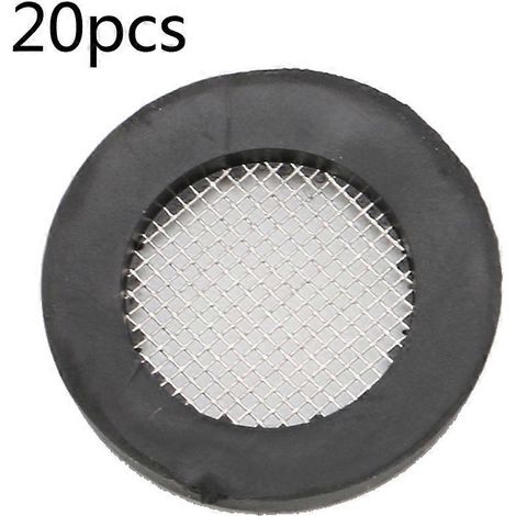 Lot de 20 joints toriques en acier inoxydable pour tuyau d'arrosage de 1/2 pouce et robinet, avec filtre noir. (1/4)