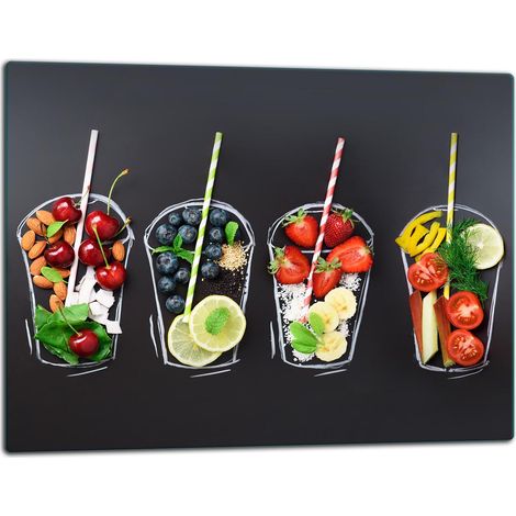 Tablero de corte de plato de vidrio 52x40 verduras (1/5)