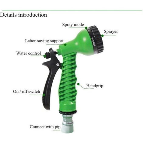 Tuyau D'arrosage Extensible - 30 M - 7 Modes De Pulvérisation - Pour Jardin Et Lavage Auto - 1 Pièce (1/3)