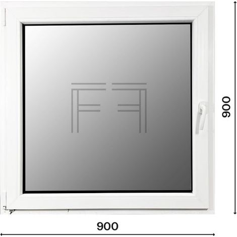 Fintex-finestra in PVC bianco singola anta 900X900 apertura a sinistra, doppio vetro, PROFILO A L (1/3)