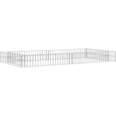 Bac à fleurs - Jardinière pour extérieur/intérieur jardin terrasse balcon - Lit surélevé à gabion Acier galvanisé 200x100x20 cm Chic-451688 (1/4)