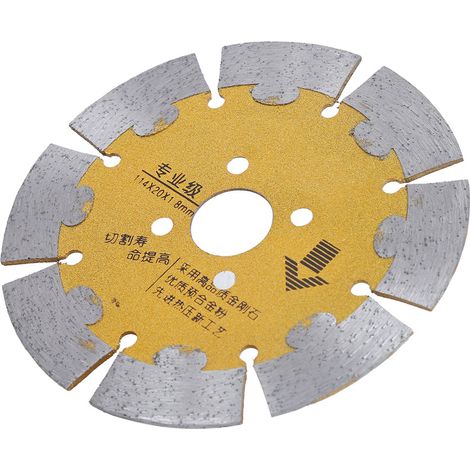 Disque diamanté, or, haute dureté, résistant à l'usure, durable, pour rainures murales et béton, 114 x 20 x 1,8 mm (1/5)