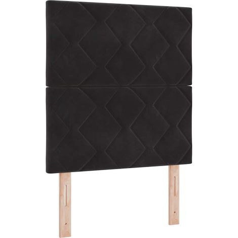Lit simple,Lit Adulte,Lit à ressorts avec matelas Noir 80 x 200 cm Velours CFW883697 (1/5)