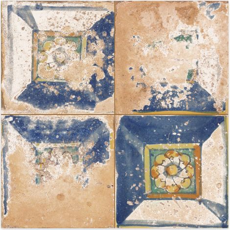 Carrelage Vintage Bleu Volubilis 45x45x0,95 cm Solvera - Sol et mur intérieur (vendu par carton de 1 m²) - RO'MA CARRELAGE