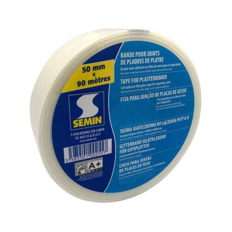 Bande grillagée adhésive, 50 mm x 90 ml - SEMIN (1/2)
