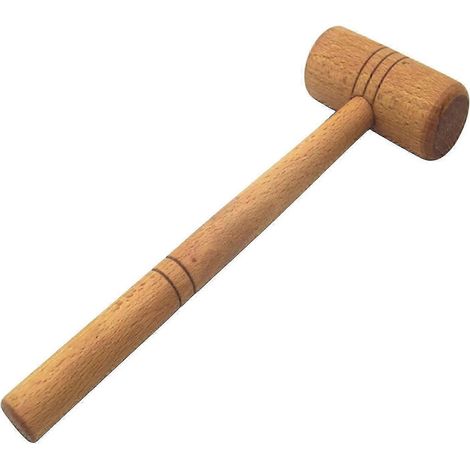 Maillet multifonctionnel en bois de hêtre massif brut, pour la pêche au homard et autres crustacés.