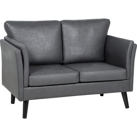 Grey Two-Seater Leathaire Sofa for Modern Living Rooms-Stylish and Comfortable Seating Solution