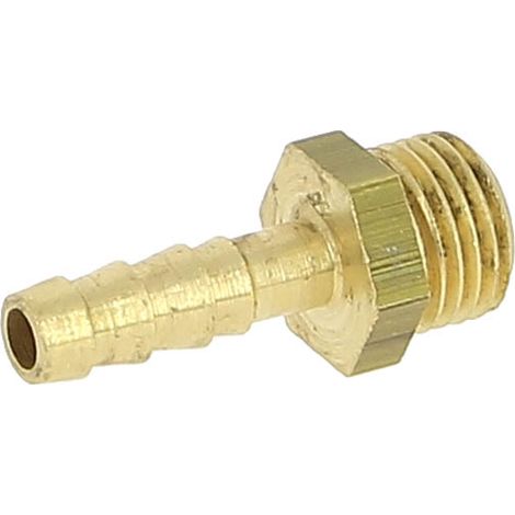 Anquier – Raccord laiton cannelé 1/4" mâle – Filetage plomberie – Ø6mm – Température max +70°C – Pour tuyau polyéthylène