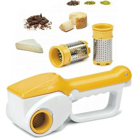 TrAdE Shop Traesio - Grattugia Elettrica Ricaricabile Doppio Rullo Per Formaggio Cucina Casa Hp8868 -