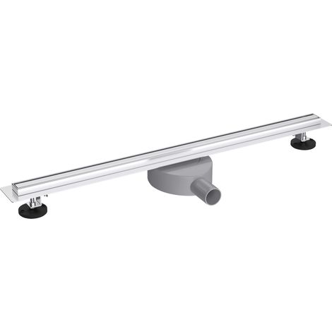 AICA Caniveau de douche  en acier inoxydable avec base réglable à 360°, caniveau de douche à siphon avec désodorisant et filtre à cheveux, longueur 90 cm