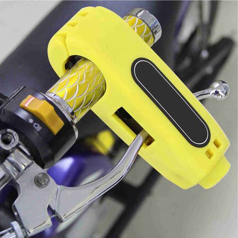 Anti-vélo moto antivol：Manette frein poignée accélérateur sécurisé ABS jaune (1/5)