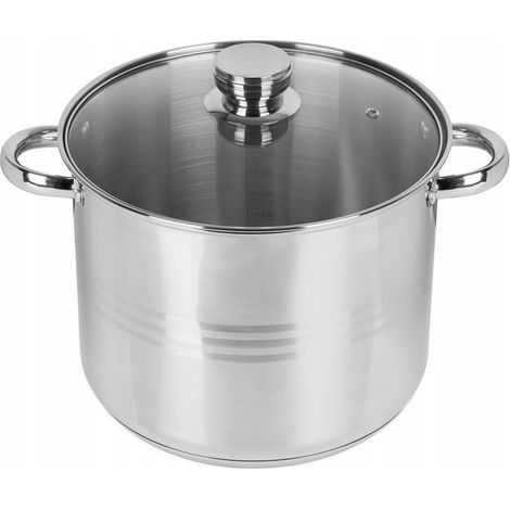 Olla de acero inoxidable de 6 litros para inducción gasométrica de 22 cm.