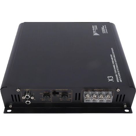 Amplificateur de Voiture à 2 Canaux, Boîte d'ampli de Haut-Parleur Pontable à Double Canal Haute Puissance 5200 W pour Système Audio de Moto UTV de Camion de Bateau de 12 V (1/5)