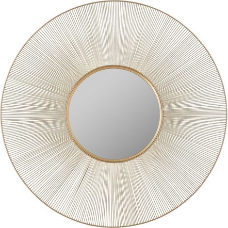 Miroir déco design, Miroir cadre en métal rond Manika Doré en Metal, BOITE A DESIGN (1/5)