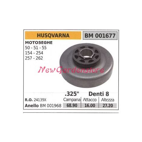 Piñón motor motosierra HUSQVARNA 50 51 55 154 254 257 262 001677