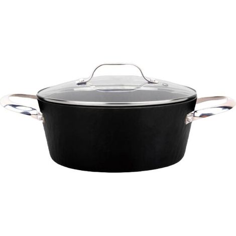 MR-4424 Casserole en pierre avec couvercle (Greblon 2, induction) 24 cm (1/4)