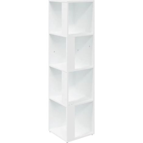 Mueble esquinero compacto blanco unidad de almacenamiento de 33 x 33 x 132 cm diseño elegante para salón/dormitorio madera blanca 020047972 (1/5)