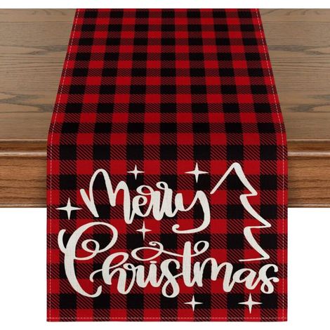 Chemin de table de Noël - Décoration de table, chemin de table, décoration de Noël, set de table imprimé Noël, style 12, 33233 cm.